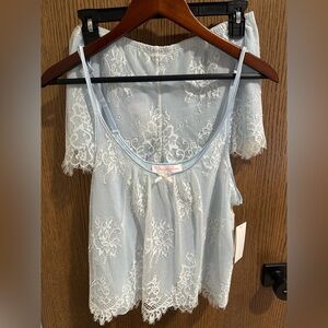 Oscar de La Renta Lace Cami and Short Sleep Set Medium